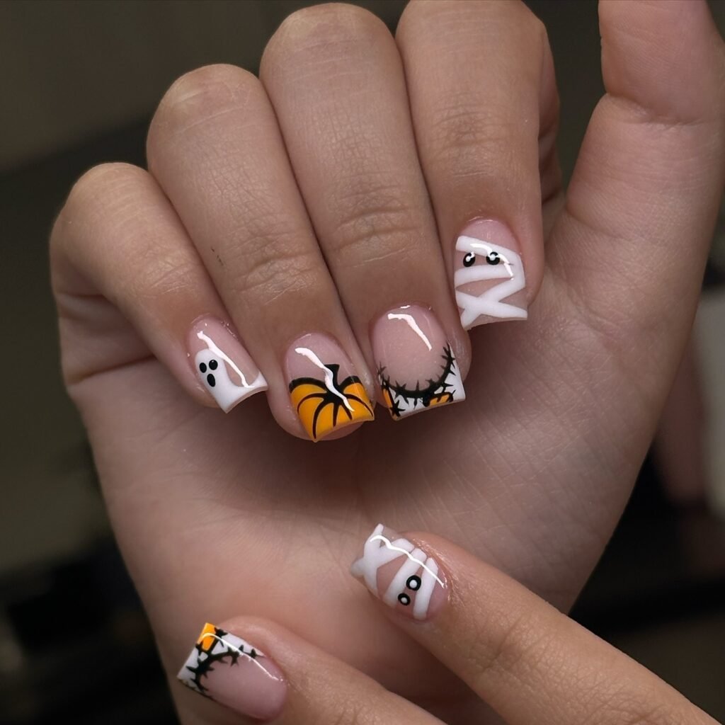 gel fall nail designs for short nails 