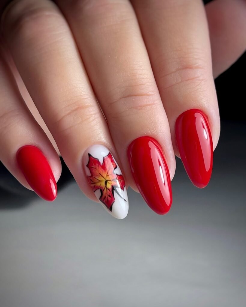 fall nails red