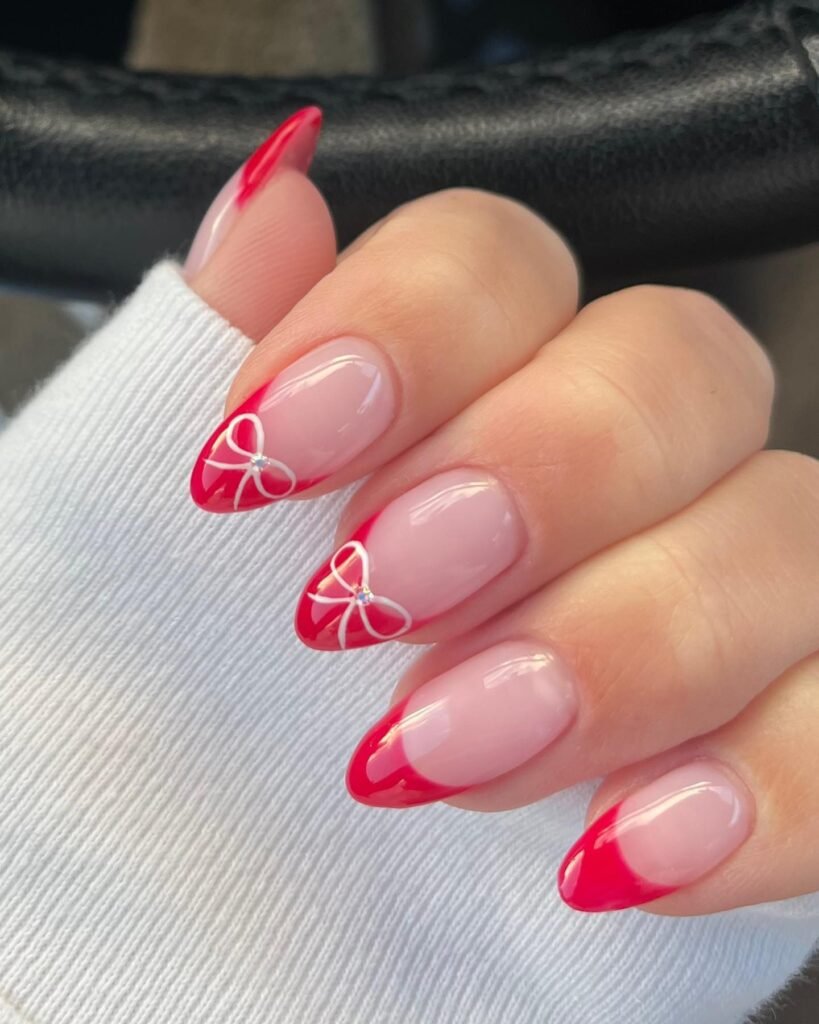 Red French Tip Nails