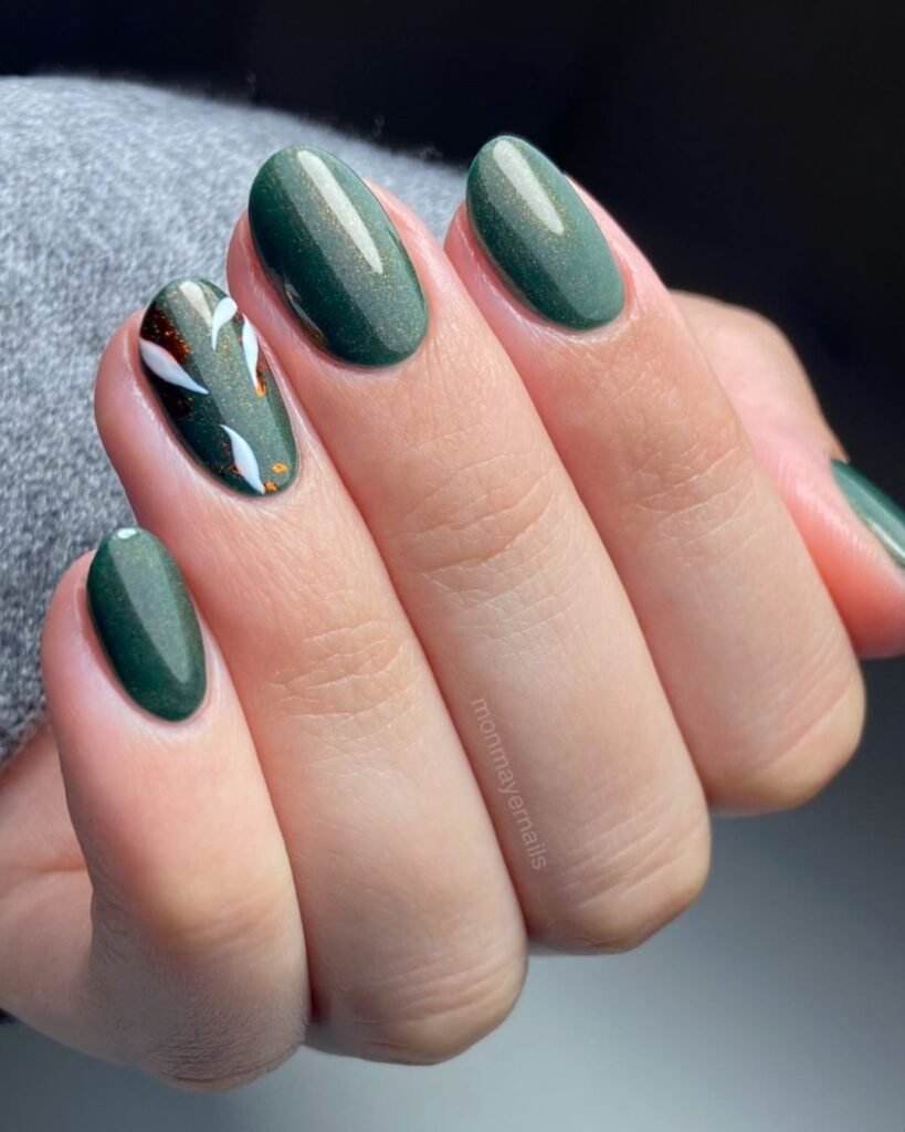 autumn nail designs green