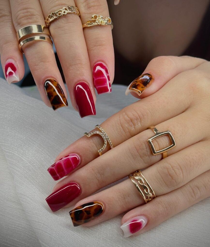 autumn nail designs red