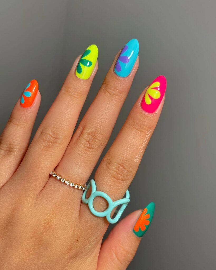 bright neon nail designs