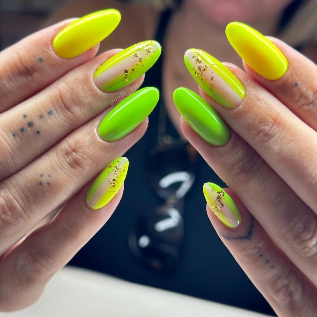 neon yellow nail designs