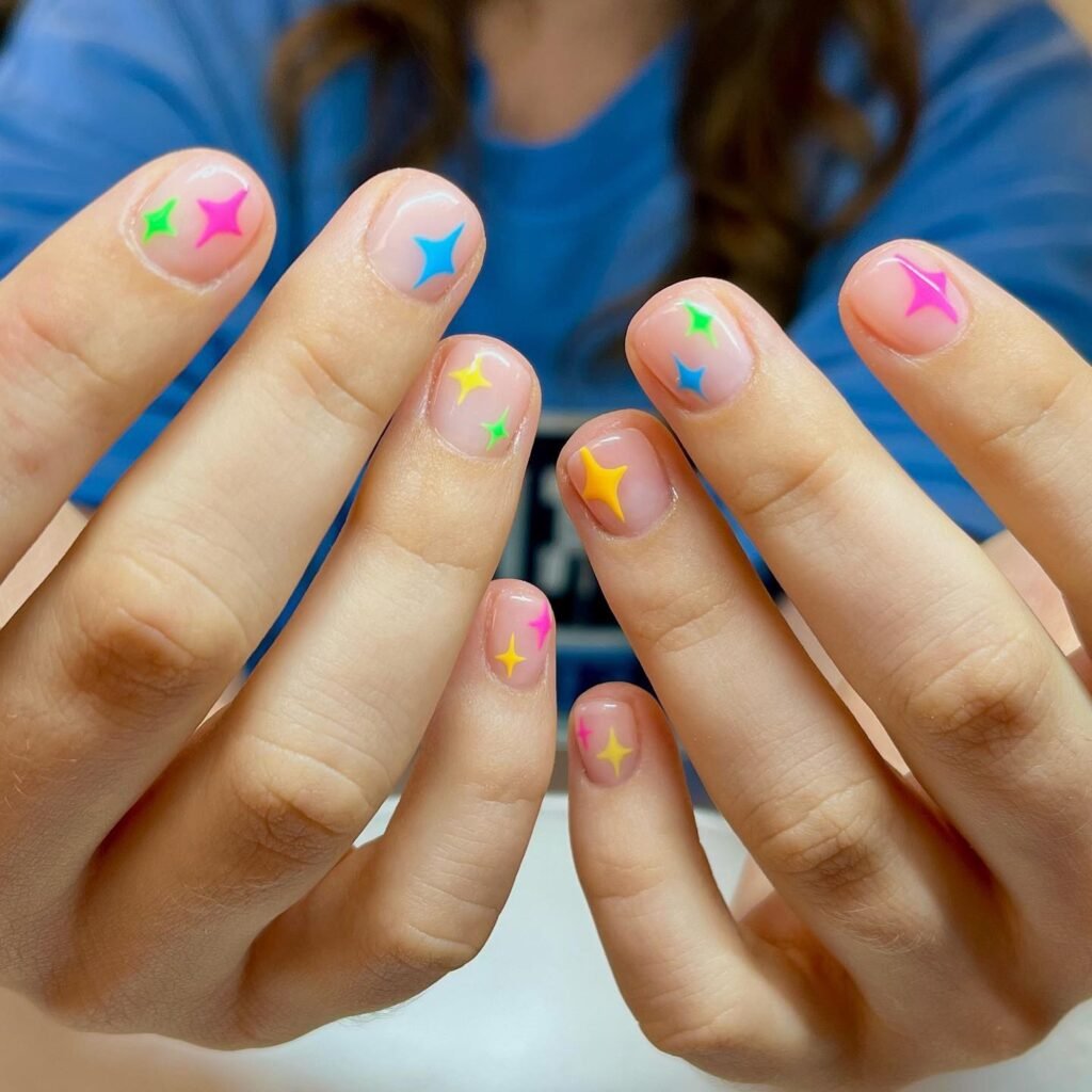 short neon nail designs