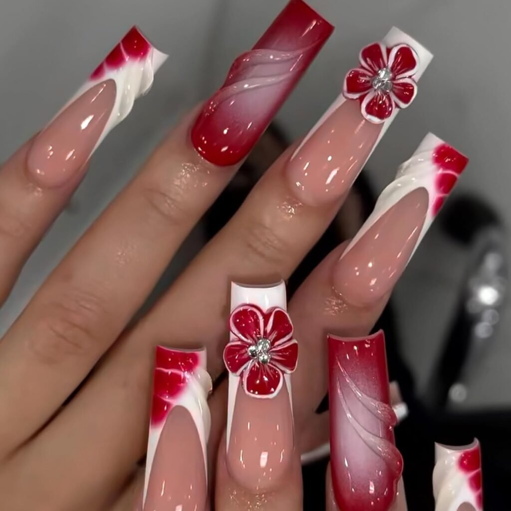 HOSAILY Summer Flower Press on Nails