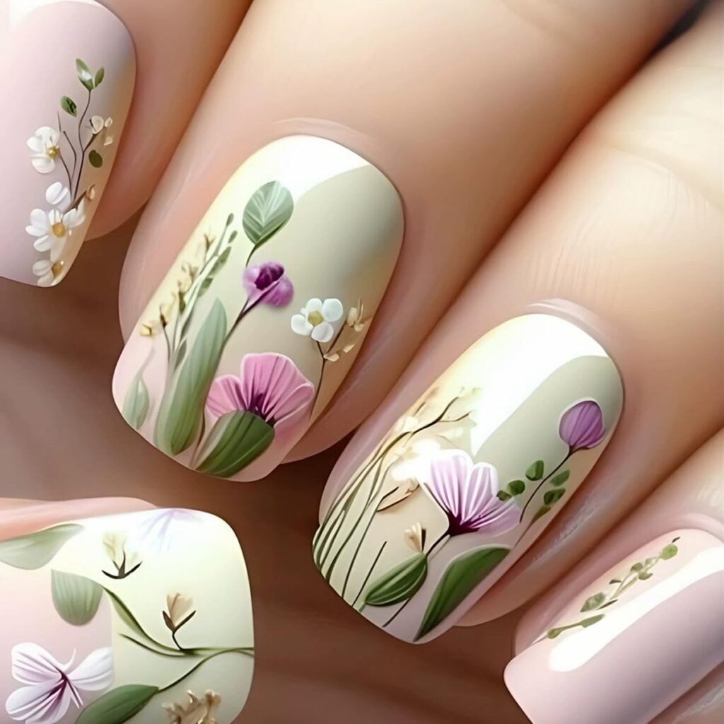 Spring Flower Press on Nails